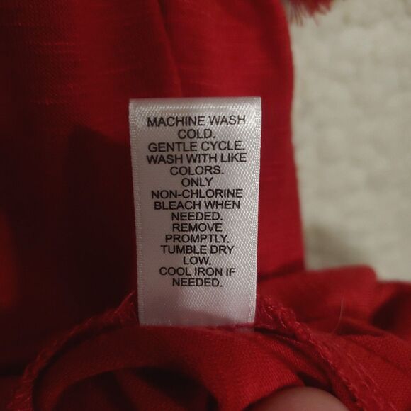 Est. 1946 Women's Size XL Red Short Sleeve Sweater with Lace & Fringe - Picture 9 of 13